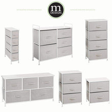 Storage mdesign wide dresser storage tower sturdy steel frame wood top easy pull fabric bins organizer unit for bedroom hallway entryway closets chevron print 5 drawers taupe white