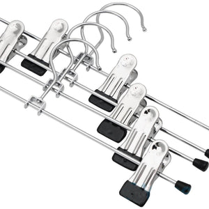 OUNONA Stainless Steel Clothes Drying Hanger with Clips Pants Drying Rack 20pcs