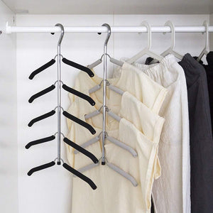 Longlasting Multi-Layer Suit Hangers, Stainless Steel Seamless Pant Slack Hangers Space Save Hanger Rack Household (Beige)
