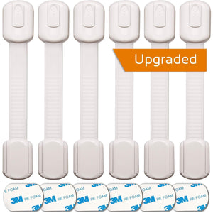 Discover the baby proofing safety cabinet locks child proof latches for drawer cupboard dresser doors closet oven refrigerator adjustable childproof straps by oxlay white 6 pack