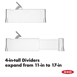 Organize with oxo good grips expandable dresser drawer divider 2 pack