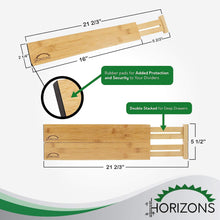 Explore horizons adjustable stackable 100 eco friendly bamboo drawers set of 6 kitchen drawer desk dresser bathroom divide organize