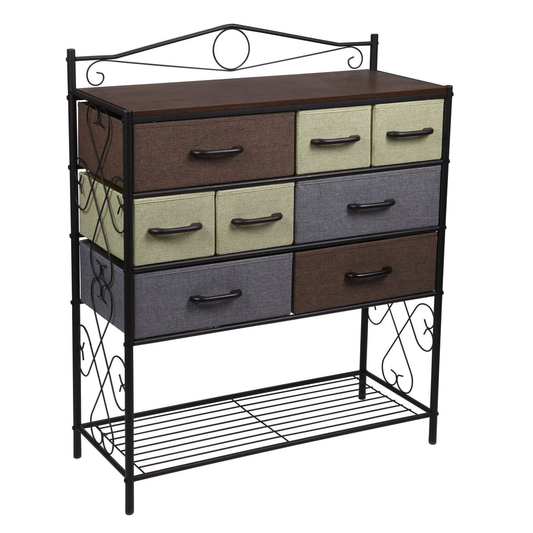 Amazon best household essentials victorian 8 drawer chest storage dresser or entryway table black