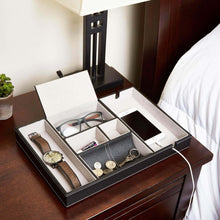 The best bedside tray organizer nightstand storage phone wallet electronics charging keys books glasses desk table dresser caddy control bedside organizers men women smartphone jewelry compartment