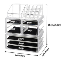 Discover the offeir us stock clear acrylic stackable cosmetic makeup storage cube organizer jewelry storage drawers case great for bathroom dresser vanity and countertop 3 pieces set 4 small 3 large drawers