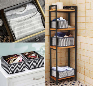 Buy now ilauke drawer underwear organizers storage box foldable closet dresser drawers divider organizer fabric cloth basket bins for sock bras baby clothes set of 8 grey