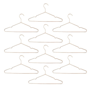 Harbour Housewares Metal Wire Clothes Hangers - Rose Gold - Pack of 10