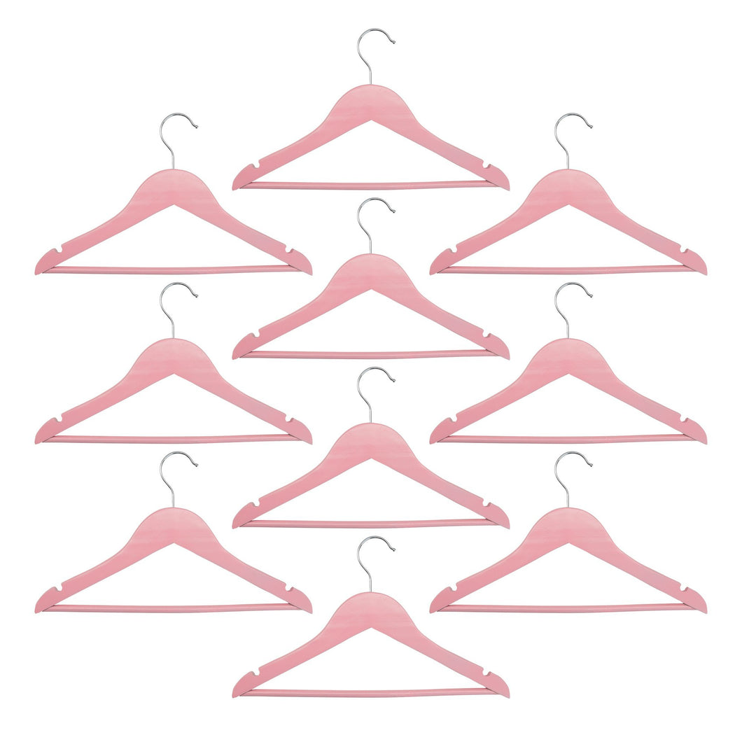 Harbour Housewares Children's Clothes Hangers - Pastel Pink - Pack of 10